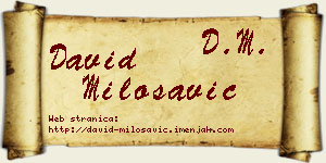 David Milosavić vizit kartica